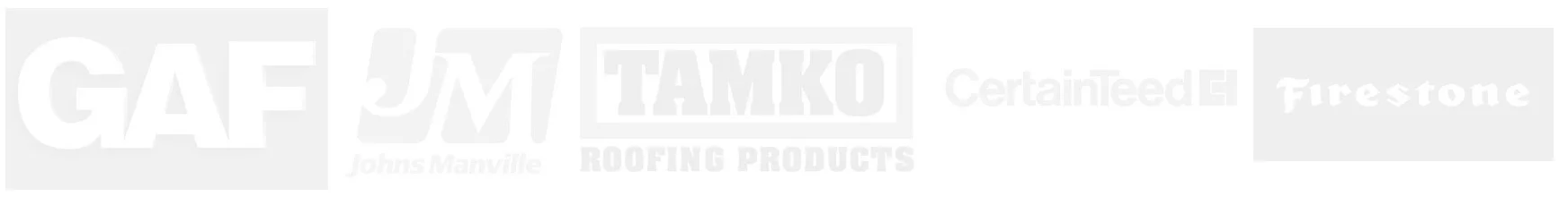 GAF, JS Johns Manville, TAMKO Roofing Products, Certain Teed, Firestone